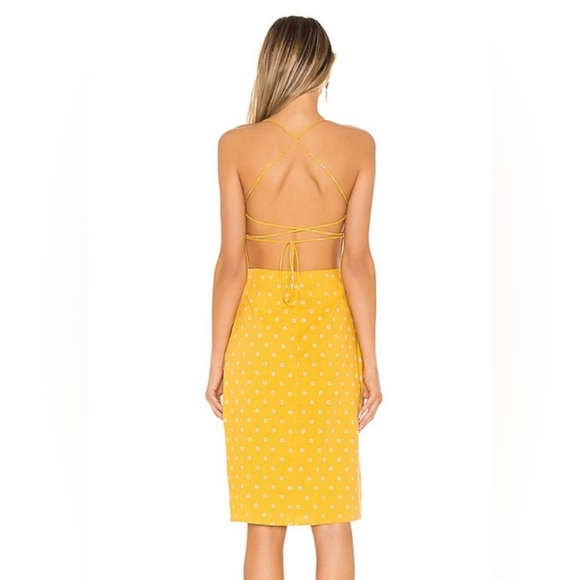 Majorelle Yellow Daisy Open Back Dress - Picture 2 of 8